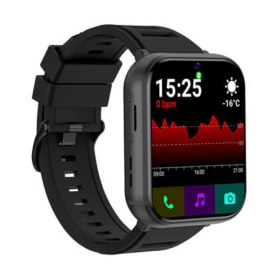 Q668 4G LTE Smart Watch noir 4+64GB 1,99'Écran à double caméra Quad Core 930mAh Android 9.0 Homme