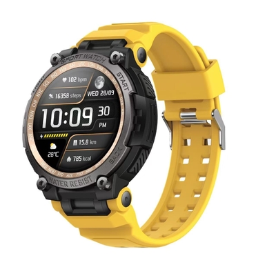 Bom preço. Amarelo Bluetooth chamando Smart Watch bússola rastreamento do sono monitoramento da frequência cardíaca on-line