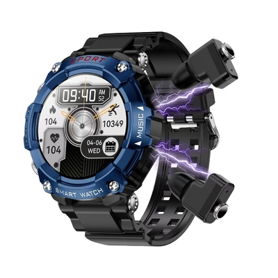Fones de Ouvido Sem Fio e Música Local Smart Bracelet Smart Watch TWS com MIC e G-Sensor embutidos