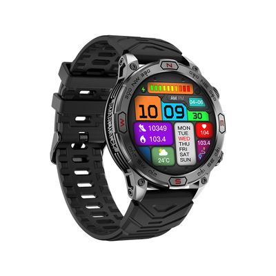 Un bon prix. Montres intelligentes de forme ronde avec assistant vocal à l'IA Bluetooth appel à l'altitude Compas de pression et fonction de lampe de poche en ligne