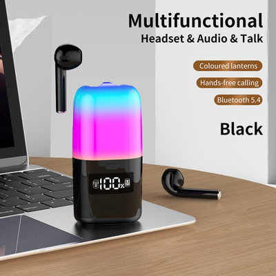 Un bon prix. Batterie de 500 mAH Capacité TWS Earphone Bluetooth5.0 haut-parleur avec lumière LED et le lecteur de musique de 3 jours d'utilisation en ligne