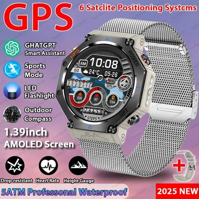 Un bon prix. ChatGPT Assistant à l'IA GPS 5ATM étanche à l'eau GNSS à double bande Compassport militaire Smartwatch en ligne