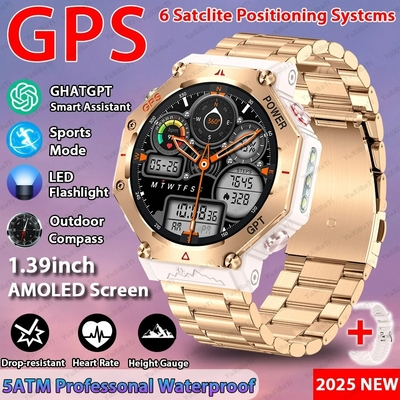 Un bon prix. 2025 ChatGPT AI assistant GPS Smart Watch 5ATM étanche à l'eau à double bande GNSS Compas sport militaire en ligne