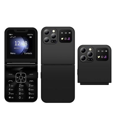 Un bon prix. A50 Pro Flip Téléphone mobile à double carte SIM Enregistrement des appels Vitesse de composition Torche magique Voix 2.4 