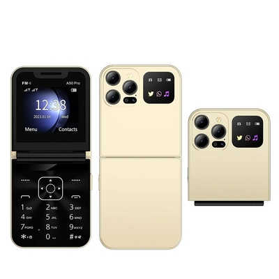 Un bon prix. 2G GSM A50 Pro Flip Téléphone portable à double carte SIM Enregistrement des appels Vitesse de composition Torche magique 2.4 