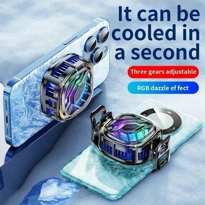 Bom preço. X76 Mobile Phone Semiconductor Magnetic Back-clip Universal Cooling Radiator w/ Digital Display for IOS Android PUBG Game on-line