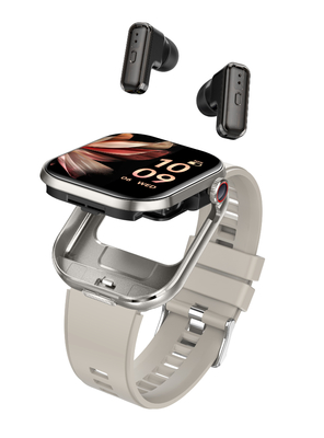 Bom preço. 2025 Novo Smart Watch TWS 2 em 1 Bluetooth Fones de Ouvido 2.02''TFT tela quadrada Bluetooth Call on-line