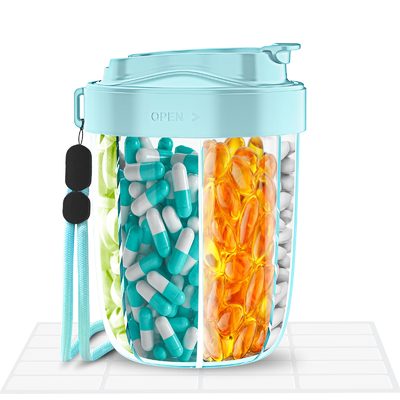 良い価格 黒ベージュとピンク 食品接触用のポータブル錠剤オーガナイザー RN2878121 IDとPE素材 オンライン