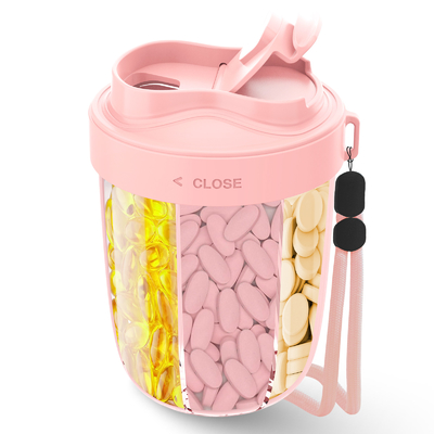 Ein guter Preis. Tragbarer Pillen-Organizer aus Polyethylen, perfekt für Lebensmittelkontakt, erhältlich in Schwarz, Beige und Pink Online