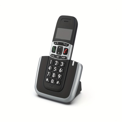 Un bon prix. Téléphone sans fil à faible radiation avec répondeur, affichage de l'identification de l'appelant et mise en attente en ligne
