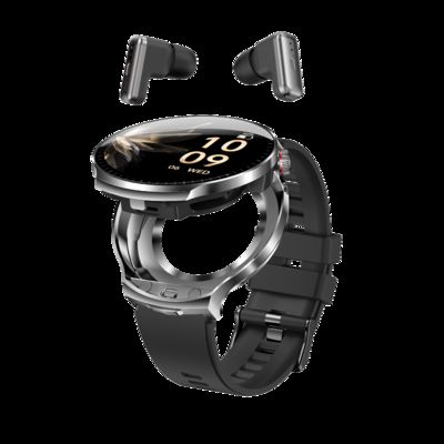 T100 Smart Watch BT Call Wireless Earbuds 2 in 1 TWS Earphone Fitness Tracker AI Noise Cancelling